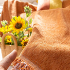 Soild Couch Cover In Tassel Orange