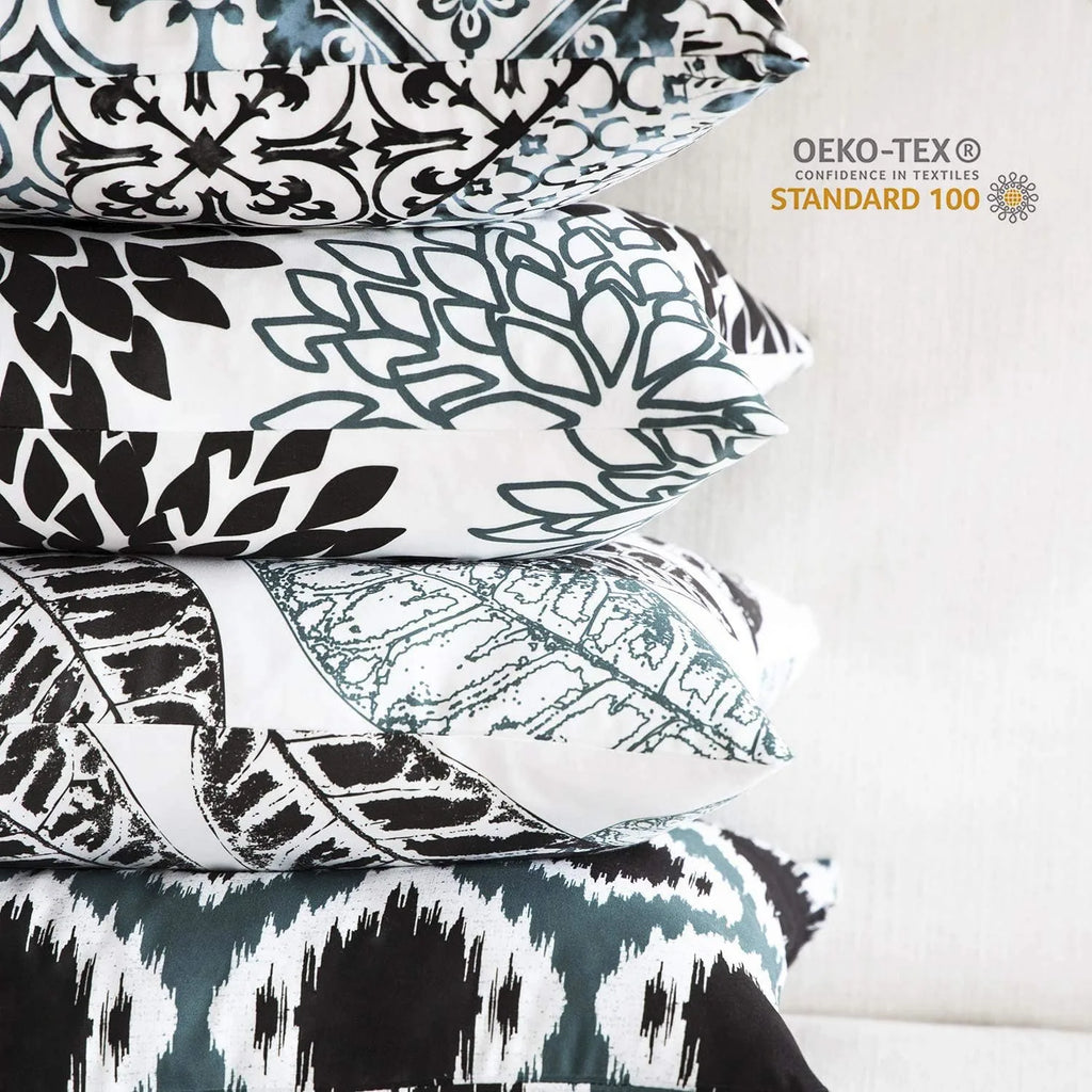 Nature Patterns Printing Throw Pillowcase 4 Pack - Black