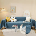 Soild Couch Cover In Blue