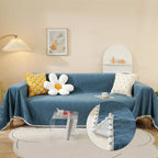 Soild Couch Cover In Blue