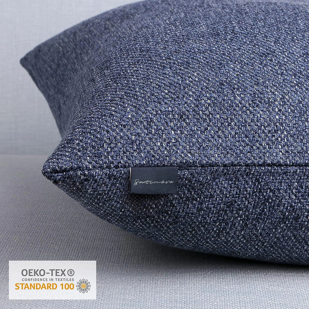 Vintage Triple Button Linen Throw Pillowcase 2 Pack - Navy Blue