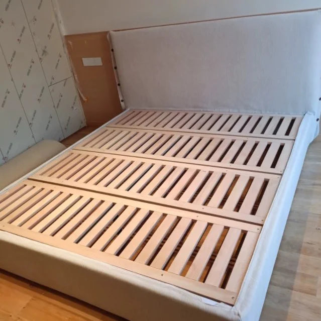 Custom Bed Frame Cover — Elara Flax