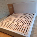 Custom Bed Frame Cover — Elara Flax