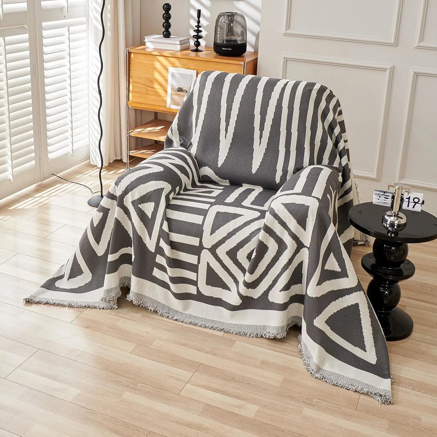 BOHO Couch Cover In Dark Gray