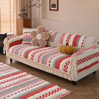 Couch Cushion Cover In Stripe Pink