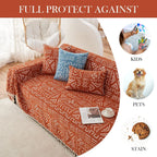 BOHO Couch Cover In Brick Orange