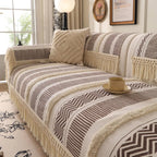 Couch Cushion Cover In Stripe Coffee