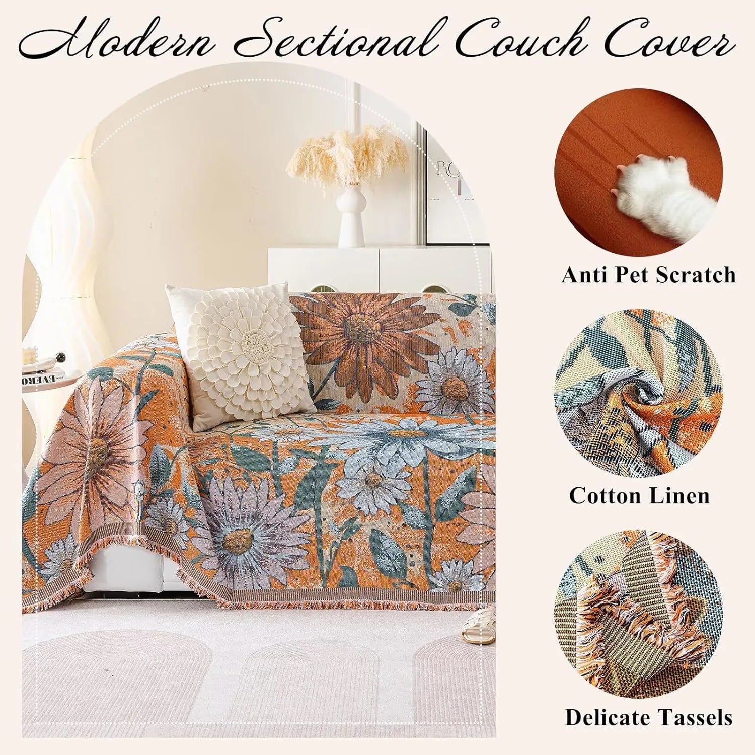 Vintage Flower Sofa Cover In Catherine