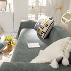Soild Couch Cover In Tassel Dark Gray