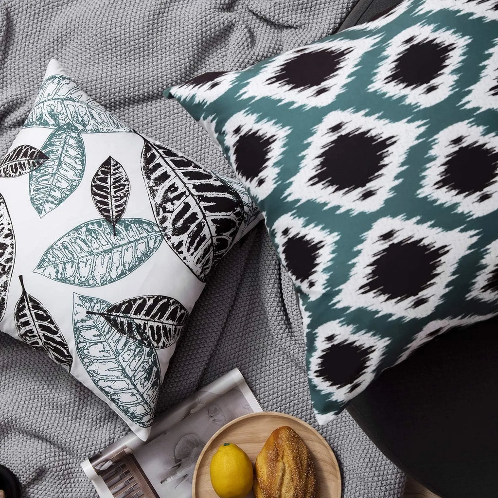 Nature Patterns Printing Throw Pillowcase 4 Pack - Black