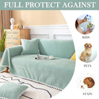 Soild Couch Cover In Green