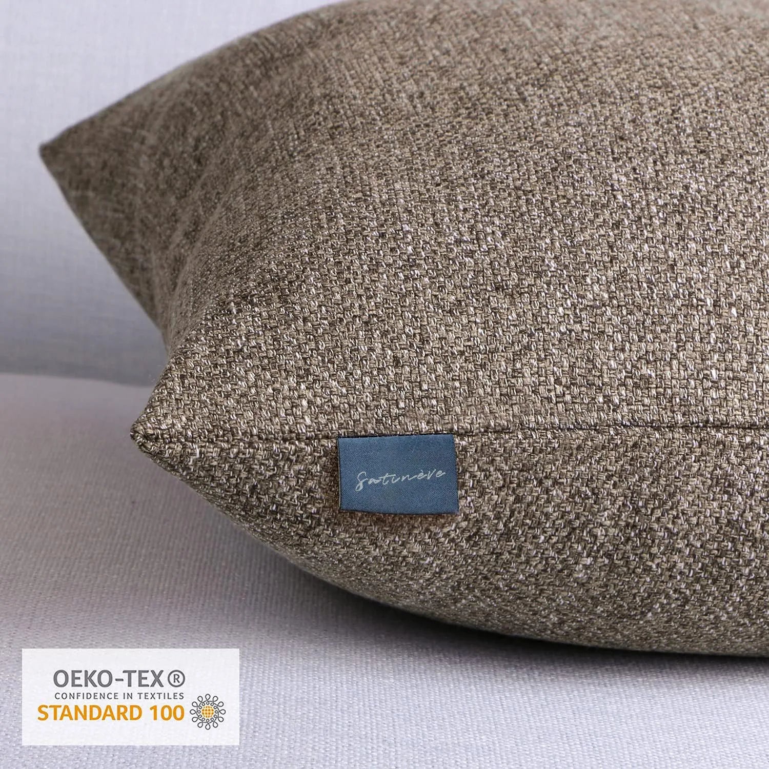 Vintage Triple Button Linen Throw Pillowcase 2 Pack - Coffee
