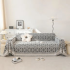 Vintage Flower Sofa Cover In Black