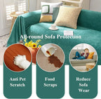 Soild Couch Cover In Tassel Green