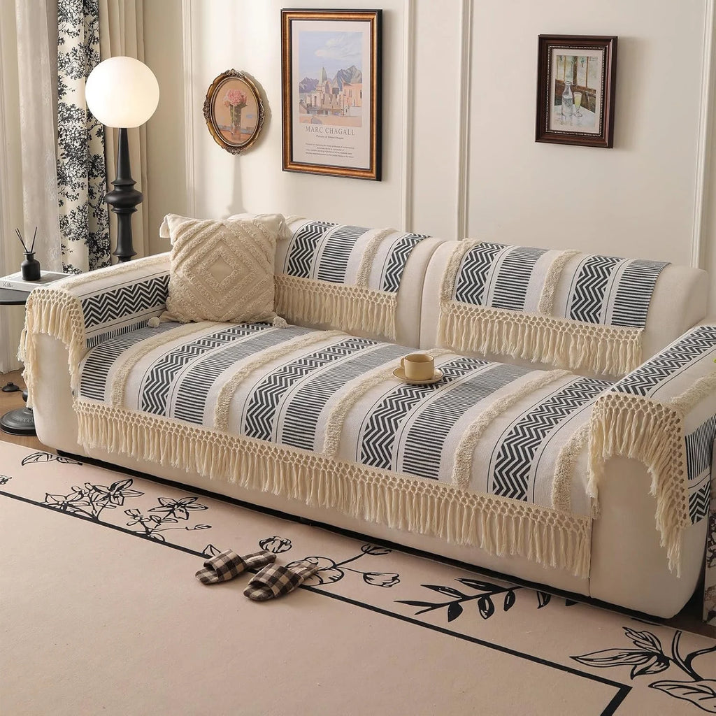 Couch Cushion Cover In Stripe Black