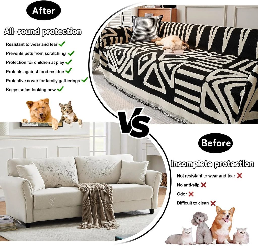 BOHO Couch Cover In Black