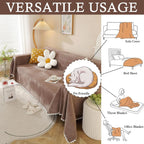 Soild Couch Cover In Brown