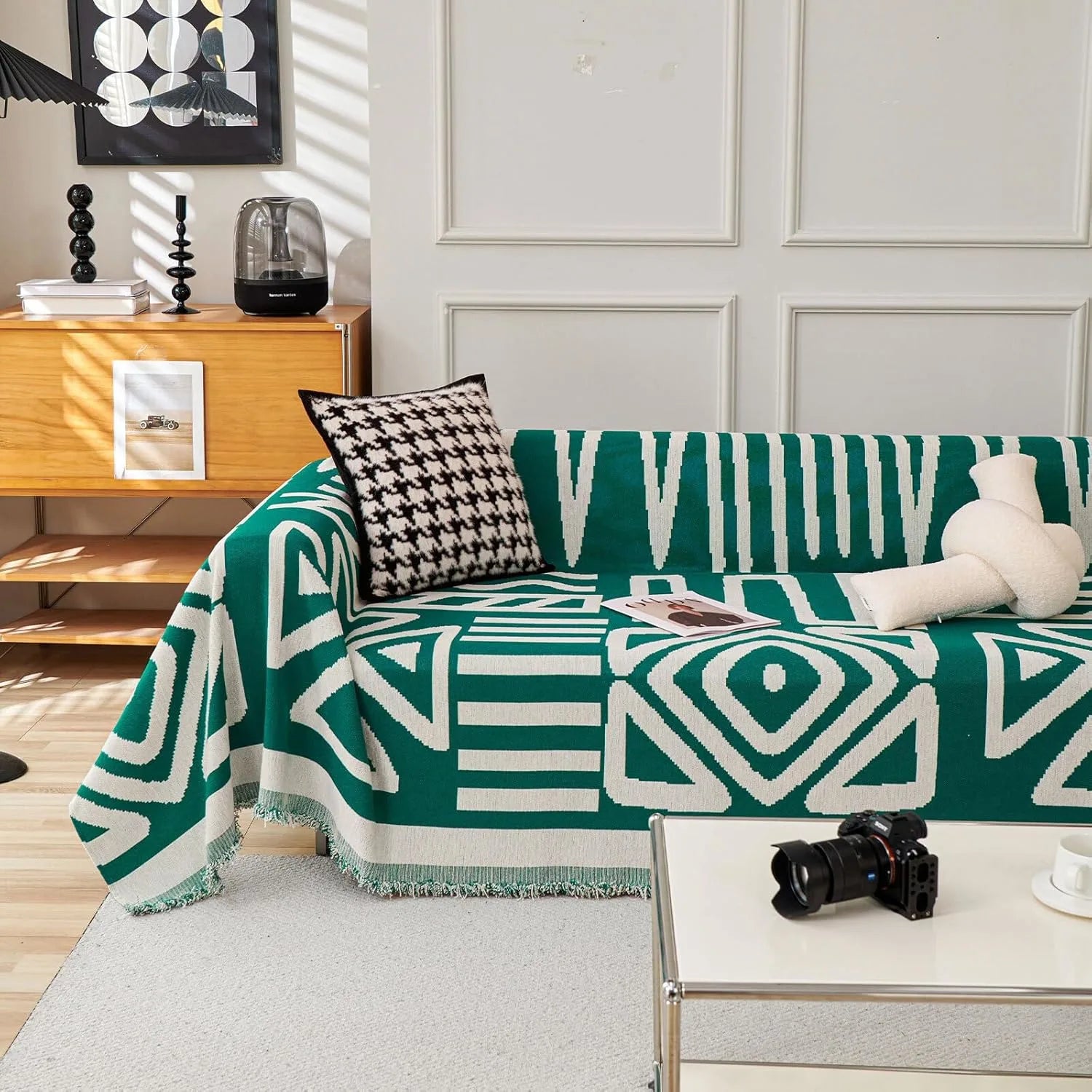BOHO Couch Cover In Forest Green