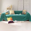 Soild Couch Cover In Tassel Green