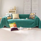 Soild Couch Cover In Tassel Green