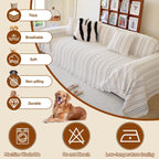 Geometric Couch Cover In Fur White