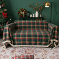 Geometric Couch Cover In Christmas Green/Red