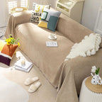 Soild Couch Cover In Tassel Khaki