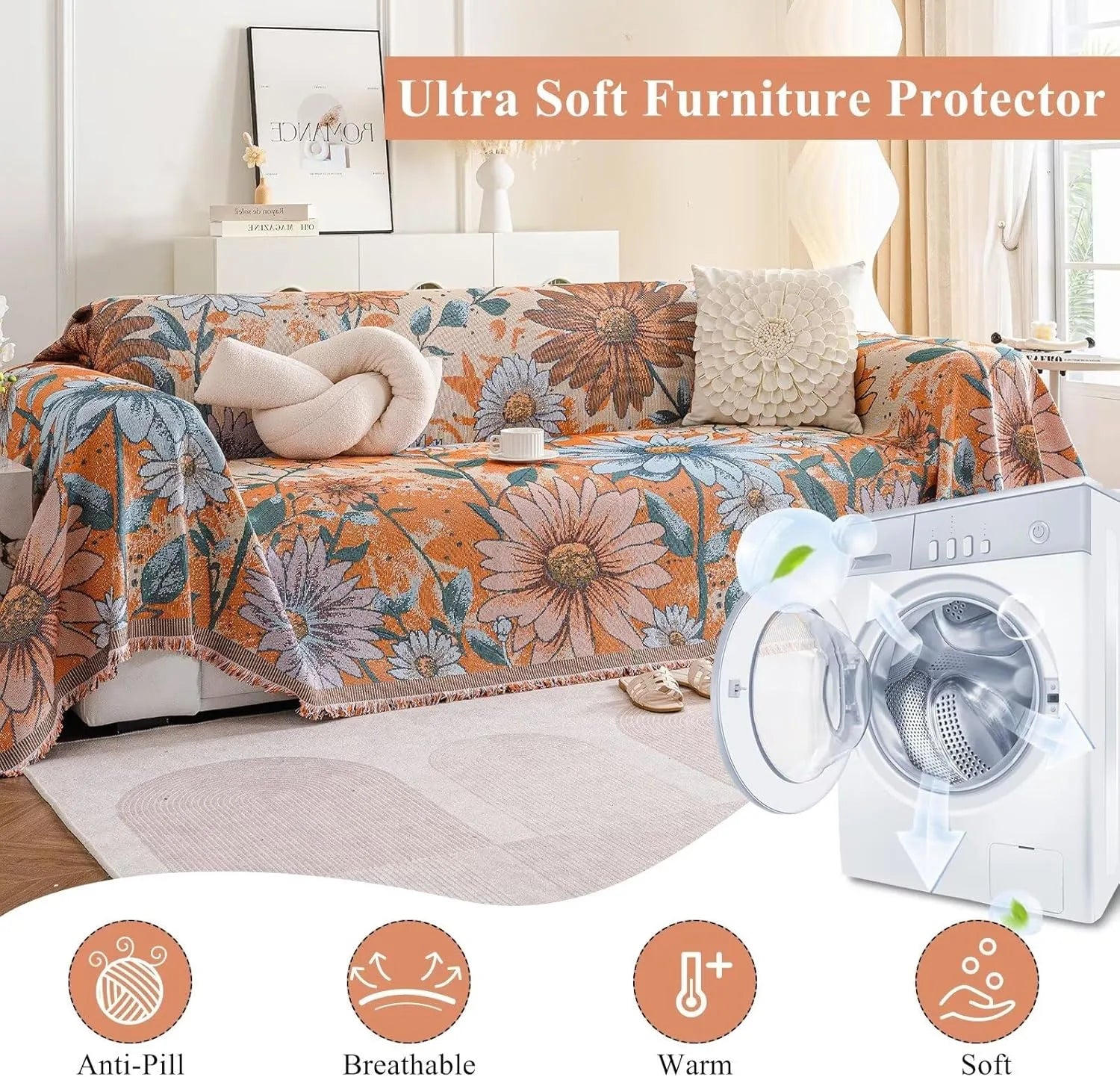 Vintage Flower Sofa Cover In Catherine