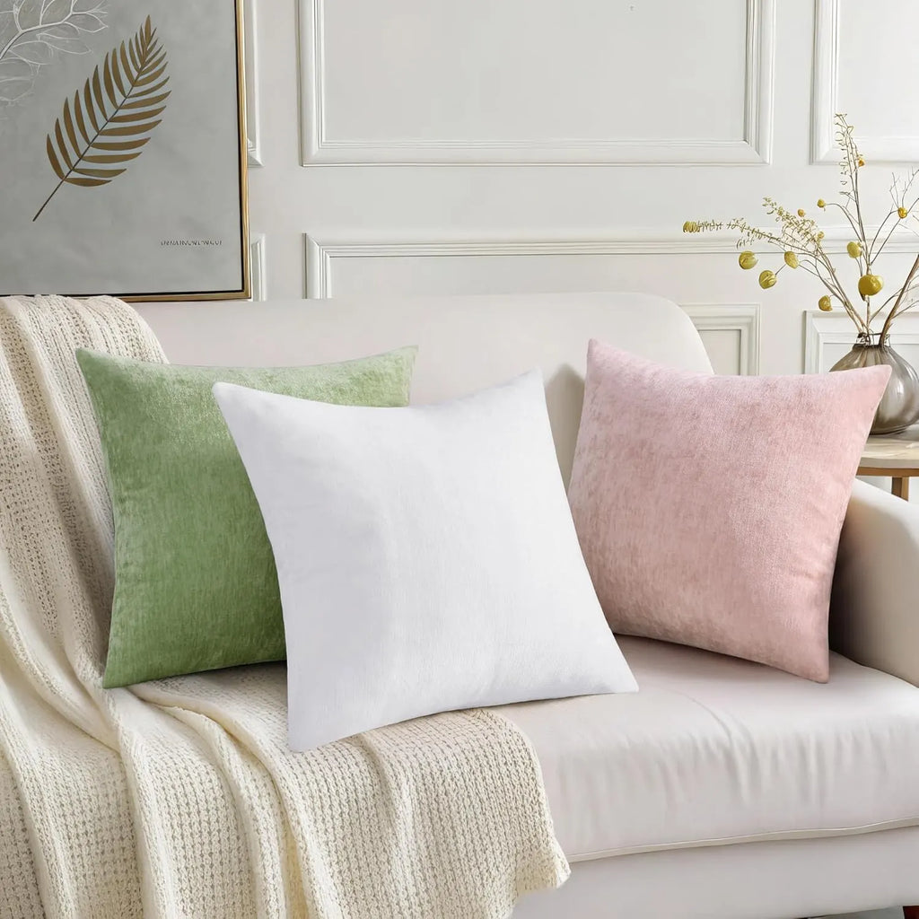 Dyed Neutral Chenille Throw Pillowcase 2 Pack - Blush Pink