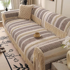 Couch Cushion Cover In Stripe Coffee