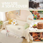 Soild Couch Cover In Beige