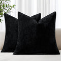 Dyed Neutral Chenille Throw Pillowcase 2 Pack - Black