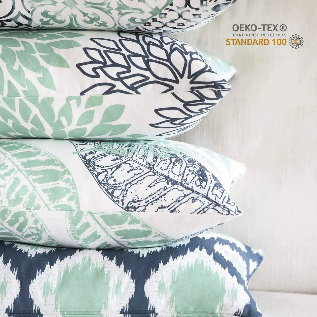 Nature Patterns Printing Throw Pillowcase 4 Pack - Cyan