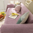 Soild Couch Cover In Tassel Purple