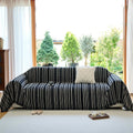 Geometric Couch Cover In Fur Black /White