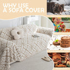 Vintage Flower Sofa Cover In Khaki