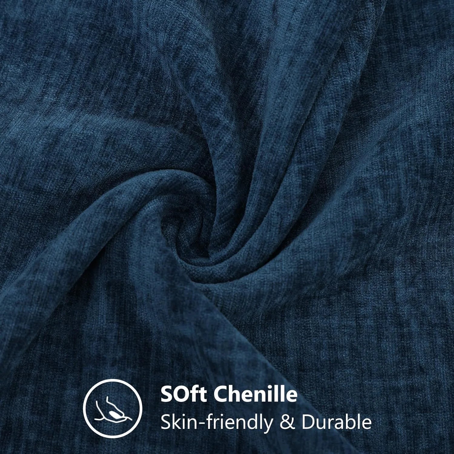 Dyed Neutral Chenille Throw Pillowcase 2 Pack - Navy Blue