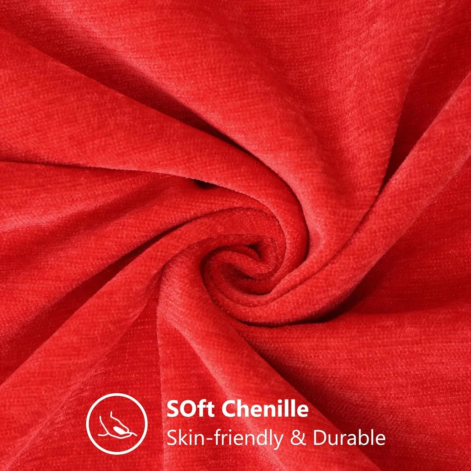 Dyed Neutral Chenille Throw Pillowcase 2 Pack - Red