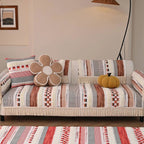 Couch Cushion Cover In Stripe Brown