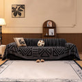 BOHO Couch Cover In Fuzzy Dark Gray