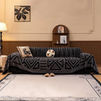 BOHO Couch Cover In Fuzzy Dark Gray