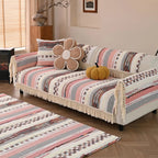 Couch Cushion Cover In Stripe Light Pink