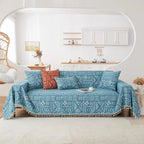 BOHO Couch Cover In Brick Blue