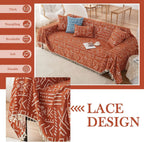 BOHO Couch Cover In Brick Orange