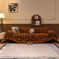 BOHO Couch Cover In Fuzzy Brunt Orange