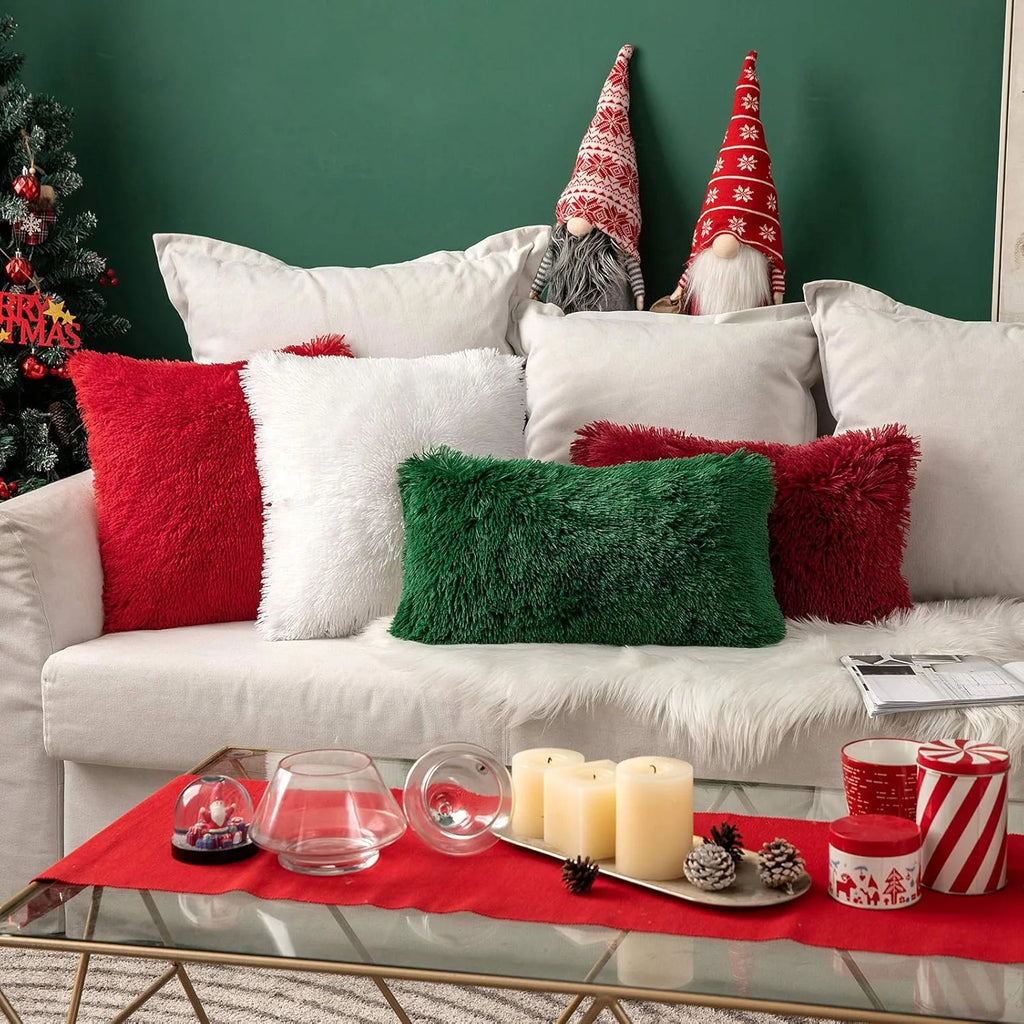 Solid Deluxe Plush Throw Pillowcase 2 Pack - Burgundy