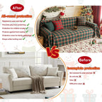 Geometric Couch Cover In Christmas Green/Red