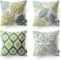Nature Patterns Printing Throw Pillowcase 4 Pack - Dark Green