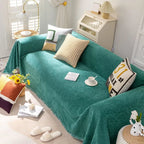 Soild Couch Cover In Tassel Green