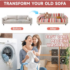 Couch Cushion Cover In Stripe Pink